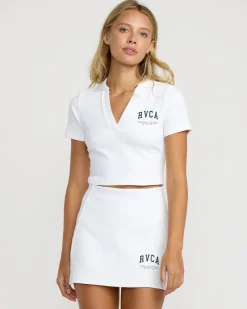 RVCA SPORT CHASE CROPPED POLO SHIRT Whitecap Discount