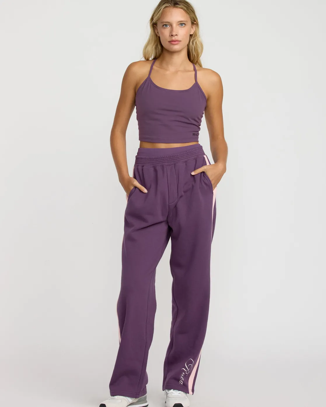 RVCA SPORT FLEECE PANT Plum Ash New