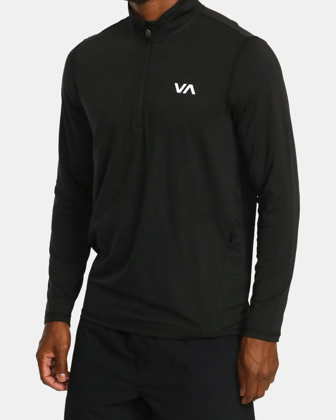 RVCA SPORT VENT HALF-ZIP PULLOVER Black Clearance
