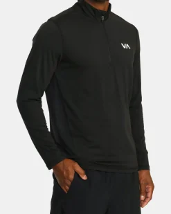 RVCA SPORT VENT HALF-ZIP PULLOVER Black Clearance