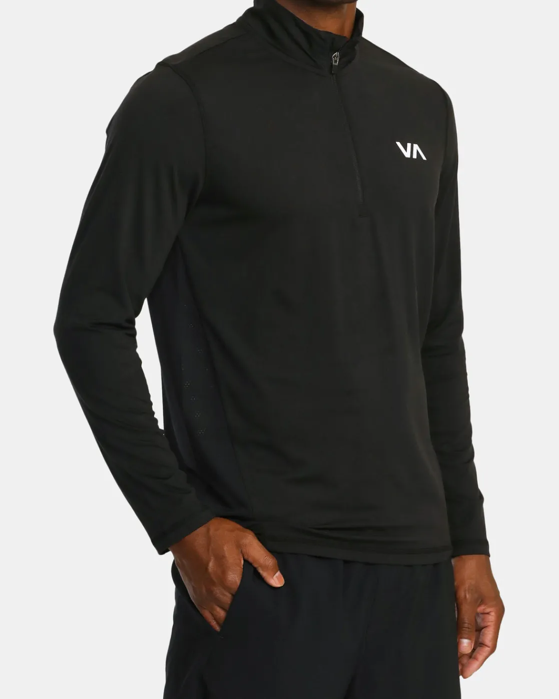 RVCA SPORT VENT HALF-ZIP PULLOVER Black Clearance