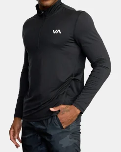 RVCA SPORT VENT HALF-ZIP PULLOVER Black Clearance