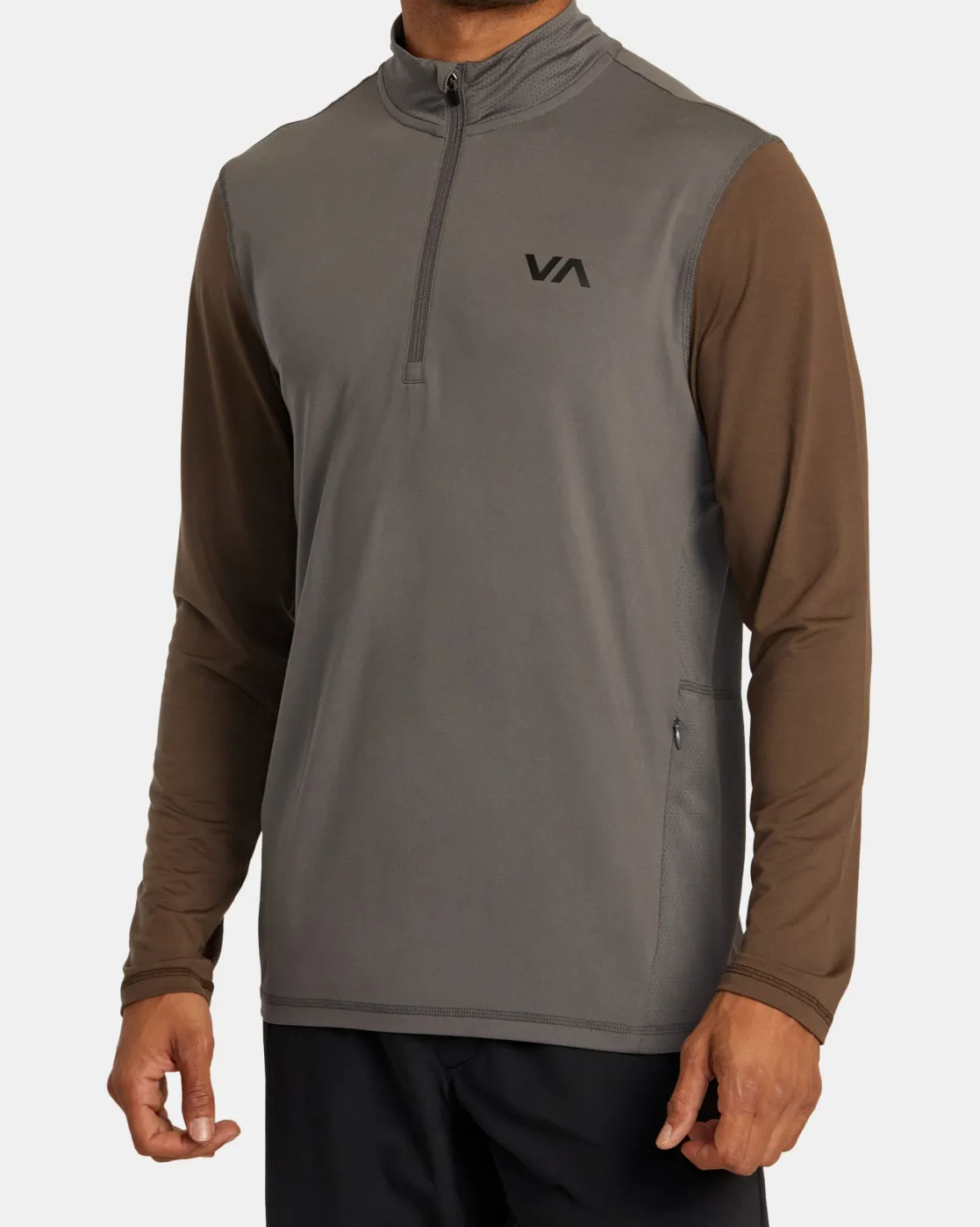 RVCA SPORT VENT HALF-ZIP PULLOVER Graphite Hot