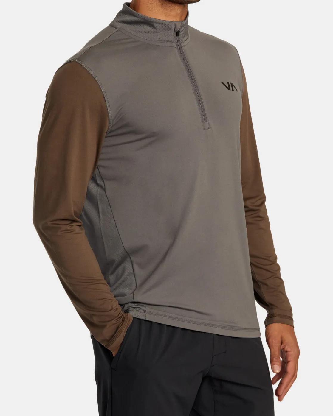 RVCA SPORT VENT HALF-ZIP PULLOVER Graphite Hot
