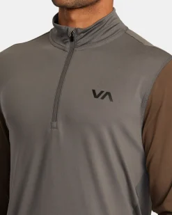 RVCA SPORT VENT HALF-ZIP PULLOVER Graphite Hot