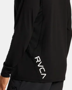 RVCA SPORT VENT LONG SLEEVE POLO TEE Black Hot