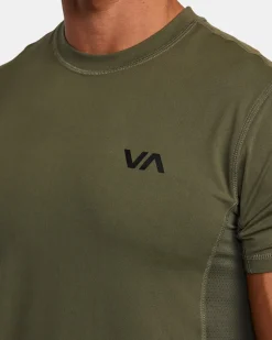 RVCA SPORT VENT PERFORMANCE TEE Olive Discount