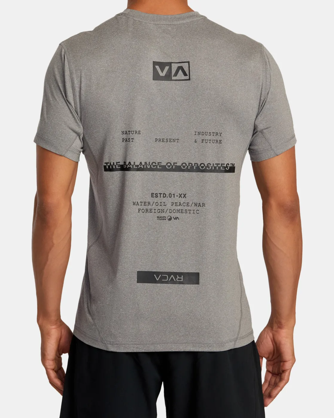 RVCA SPORT VENT TEE Heather Grey New