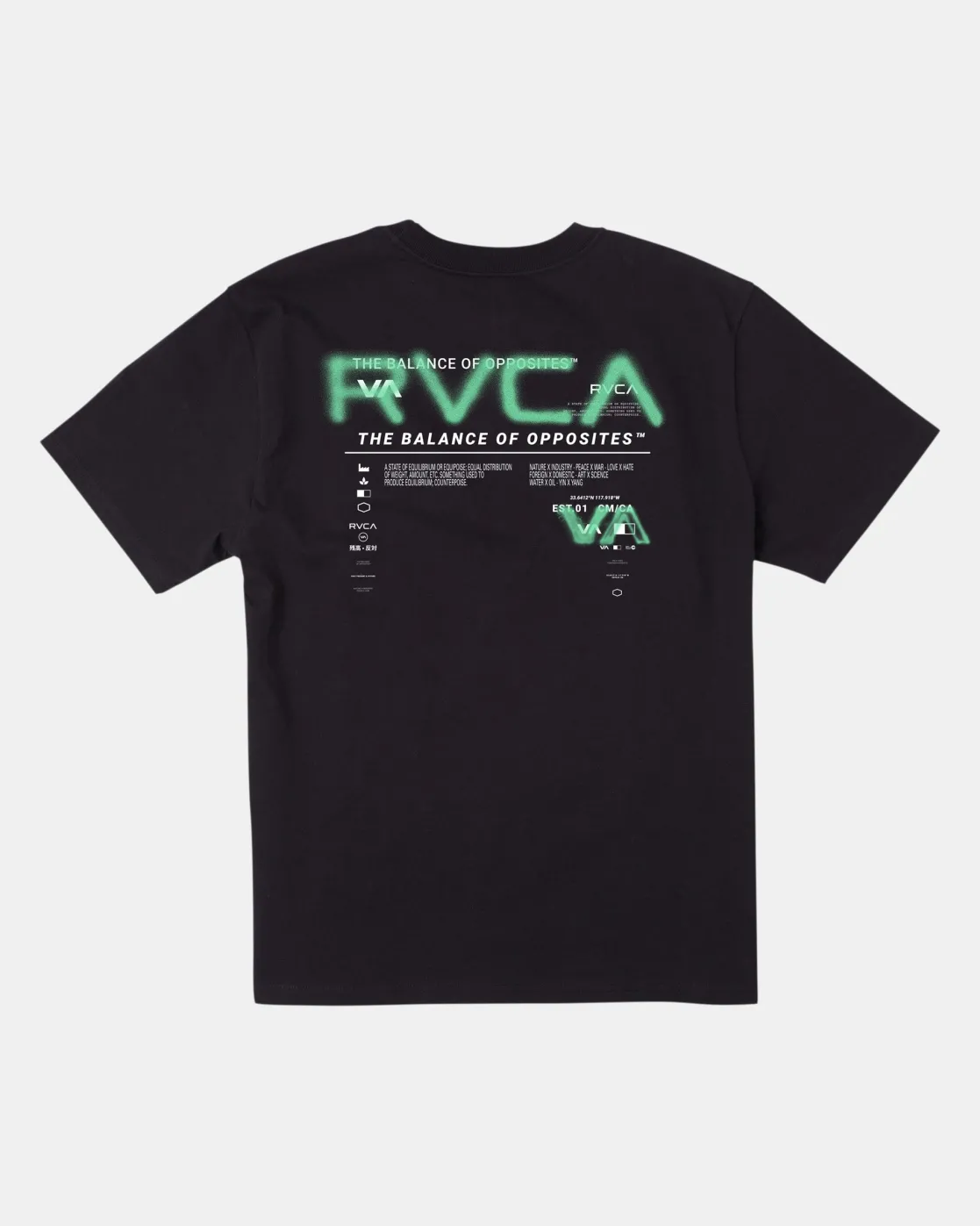 RVCA SPRAY TEXT TEE Black Sale