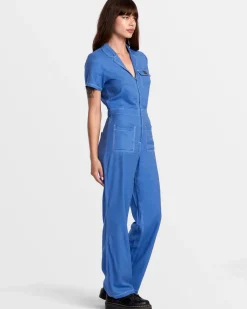 RVCA SPRING SHIFT WORKWEAR JUMPSUIT Federal Blue Sale