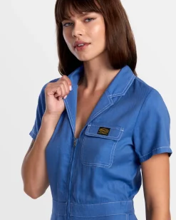 RVCA SPRING SHIFT WORKWEAR JUMPSUIT Federal Blue Sale