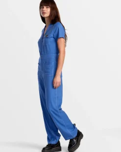 RVCA SPRING SHIFT WORKWEAR JUMPSUIT Federal Blue Sale