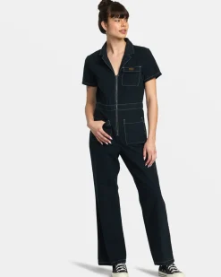 RVCA SPRING SHIFT WORKWEAR JUMPSUIT Black
