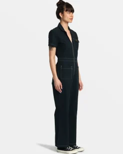 RVCA SPRING SHIFT WORKWEAR JUMPSUIT Black