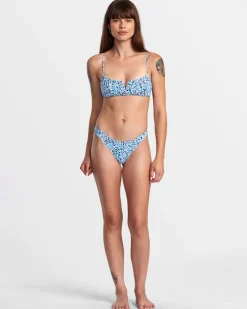 RVCA SPRINKLES HIGH LEG FRENCH BIKINI BOTTOMS Black Floral New