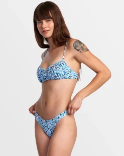 RVCA SPRINKLES HIGH LEG FRENCH BIKINI BOTTOMS Black Floral New