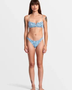 RVCA SPRINKLES V-WIRE BRALETTE BIKINI TOP Black Floral Online