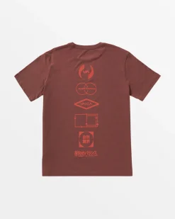 RVCA STACKHOUSE T-SHIRT Red Earth Sale