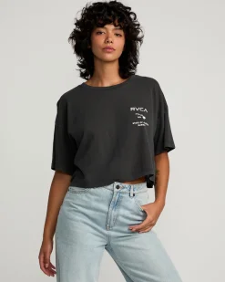 RVCA STATE OF ALOHA TEE Washed Black Discount