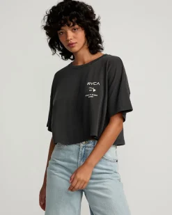 RVCA STATE OF ALOHA TEE Washed Black Discount