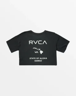 RVCA STATE OF ALOHA TEE Washed Black Discount