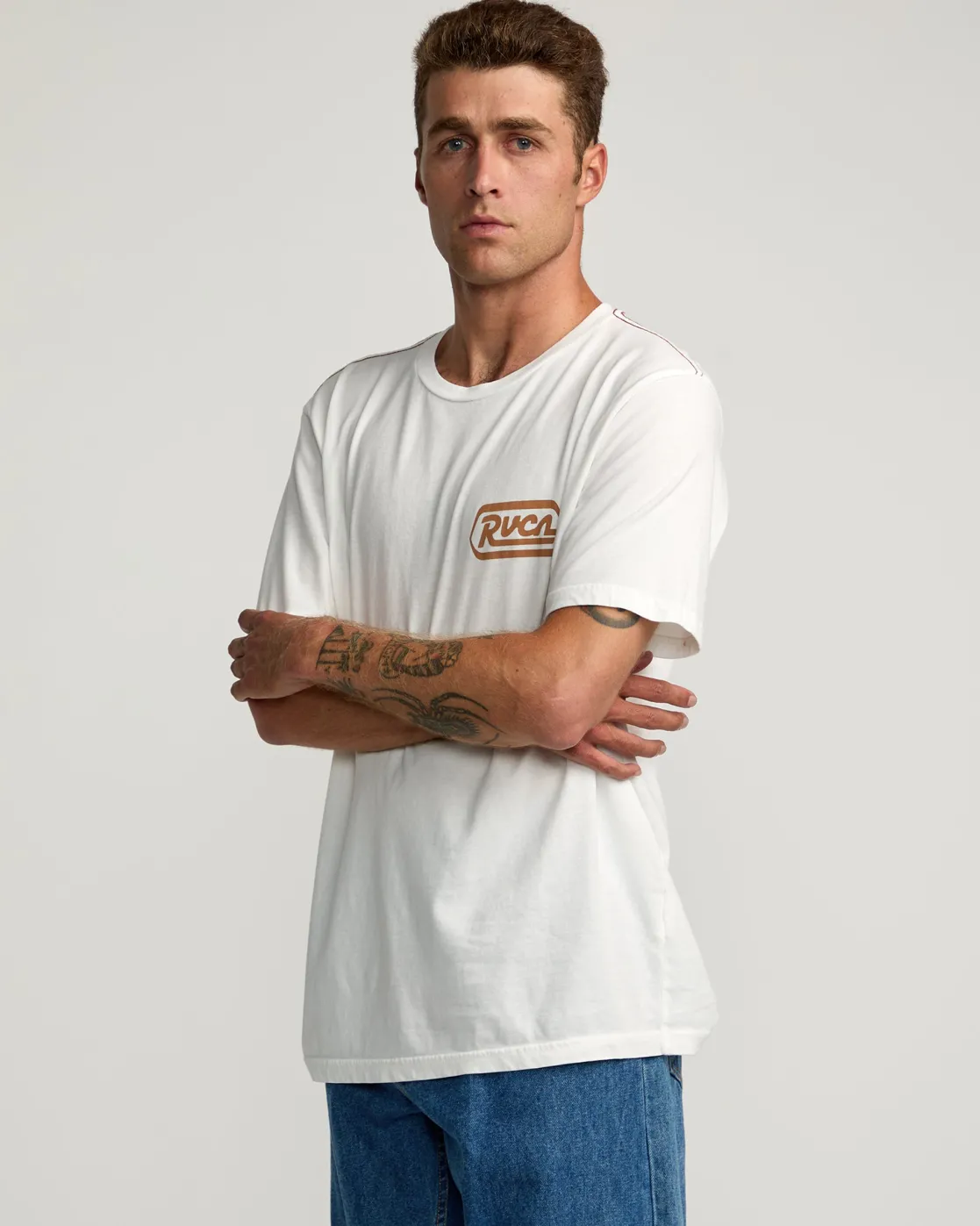 RVCA STATION TEE Antique White Hot