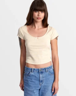 RVCA SWEET WIDE RIB TEE Latte Discount