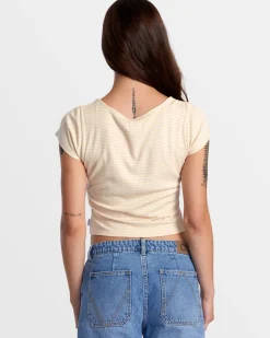 RVCA SWEET WIDE RIB TEE Latte Discount