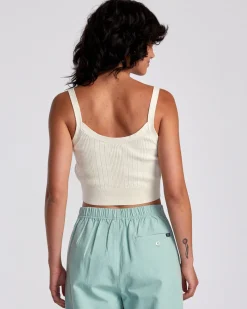 RVCA TATUM SWEATER TANK TOP Latte New