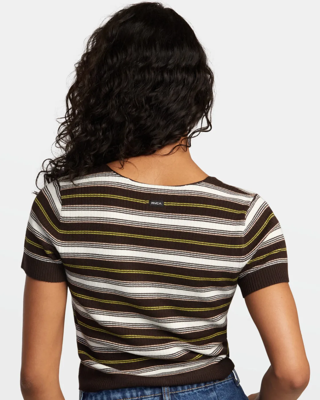 RVCA TAYLOR SWEATER TOP V-NECK SWEATER Java Clearance