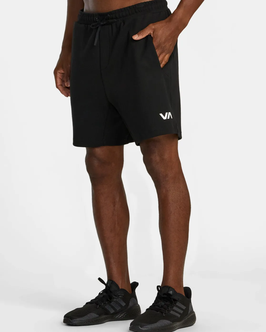 RVCA TECH FLEECE ELASTIC WAIST SHORTS Black Hot