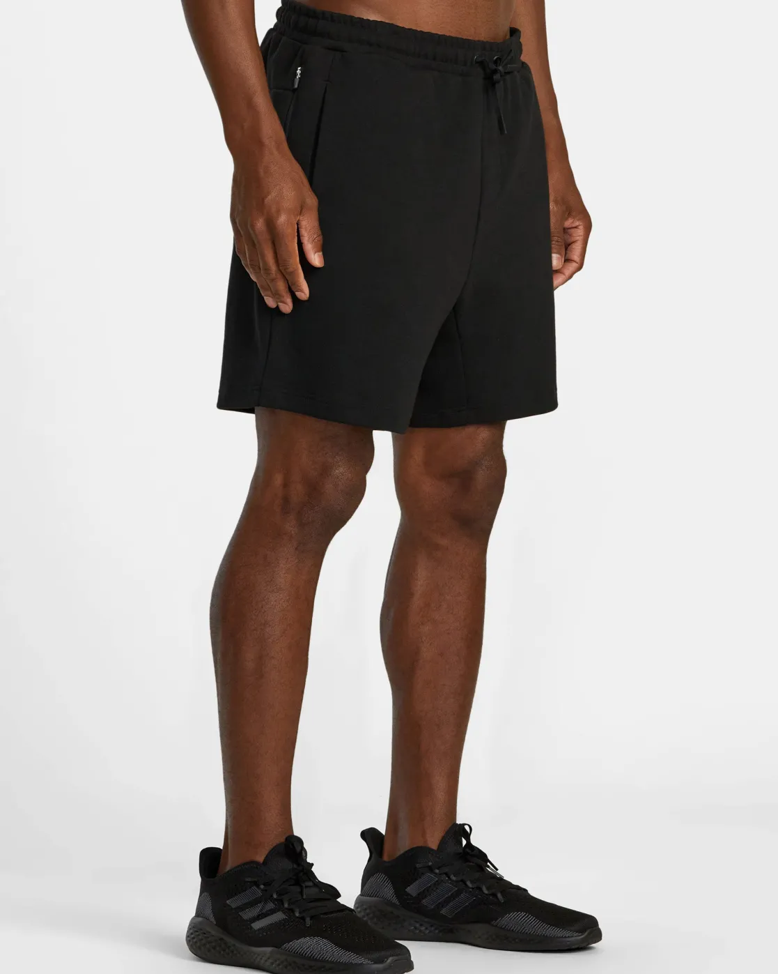 RVCA TECH FLEECE ELASTIC WAIST SHORTS Black Hot