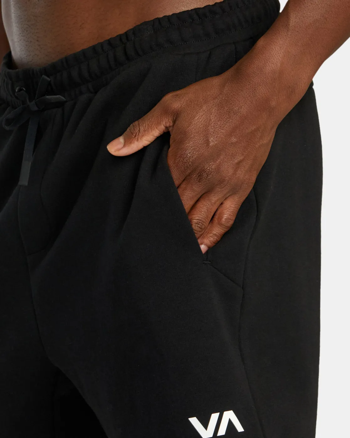 RVCA TECH FLEECE ELASTIC WAIST SHORTS Black Hot