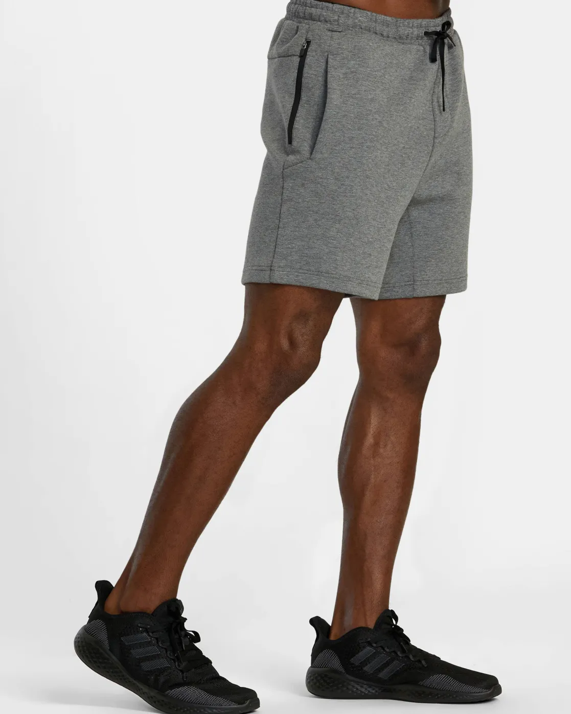 RVCA TECH FLEECE ELASTIC WAIST SHORTS Heather Grey Clearance