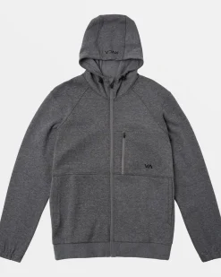 RVCA TECH ZIP-UP FLEECE HOODIE II Heather Grey 2 Outlet