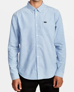 RVCA THAT'LL DO LONG SLEEVE SHIRT Oxford Blue Best