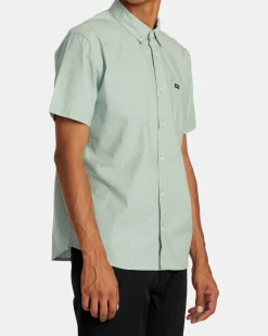 RVCA THAT'LL DO SHORT SLEEVE SHIRT Granite Green Clearance