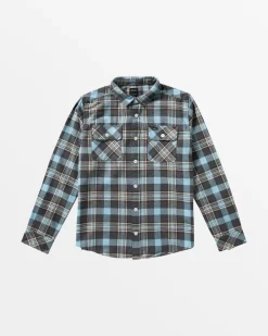 RVCA THAT'LL WORK FLANNEL LONG SLEEVE SHIRT Charcoal Clearance