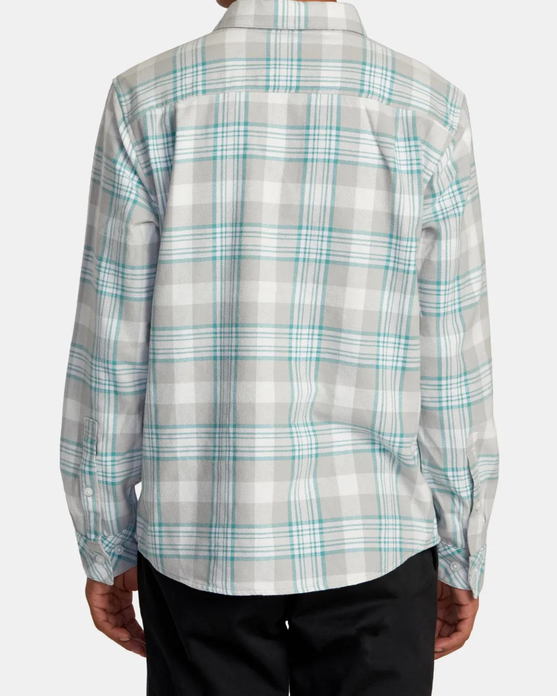 RVCA THAT'LL WORK FLANNEL LONG SLEEVE SHIRT Silver Bleach Best