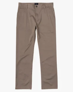RVCA THE WEEKEND STRETCH STRAIGHT FIT PANTS Dark Khaki New