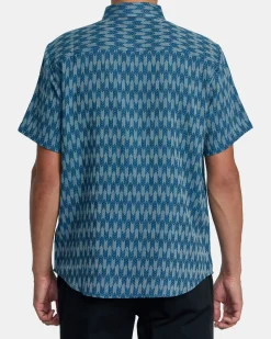 RVCA UPWARDS IKAT SHORT SLEEVE SHIRT Indigo Hot