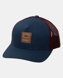 RVCA VA ALL THE WAY CURVED BRIM TRUCKER HAT Slate Blue Sale