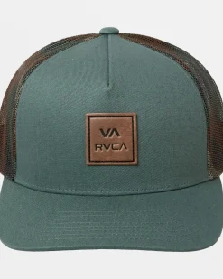 RVCA VA ALL THE WAY CURVED BRIM TRUCKER HAT Balsam Green Best