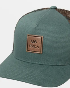 RVCA VA ALL THE WAY CURVED BRIM TRUCKER HAT Balsam Green Best
