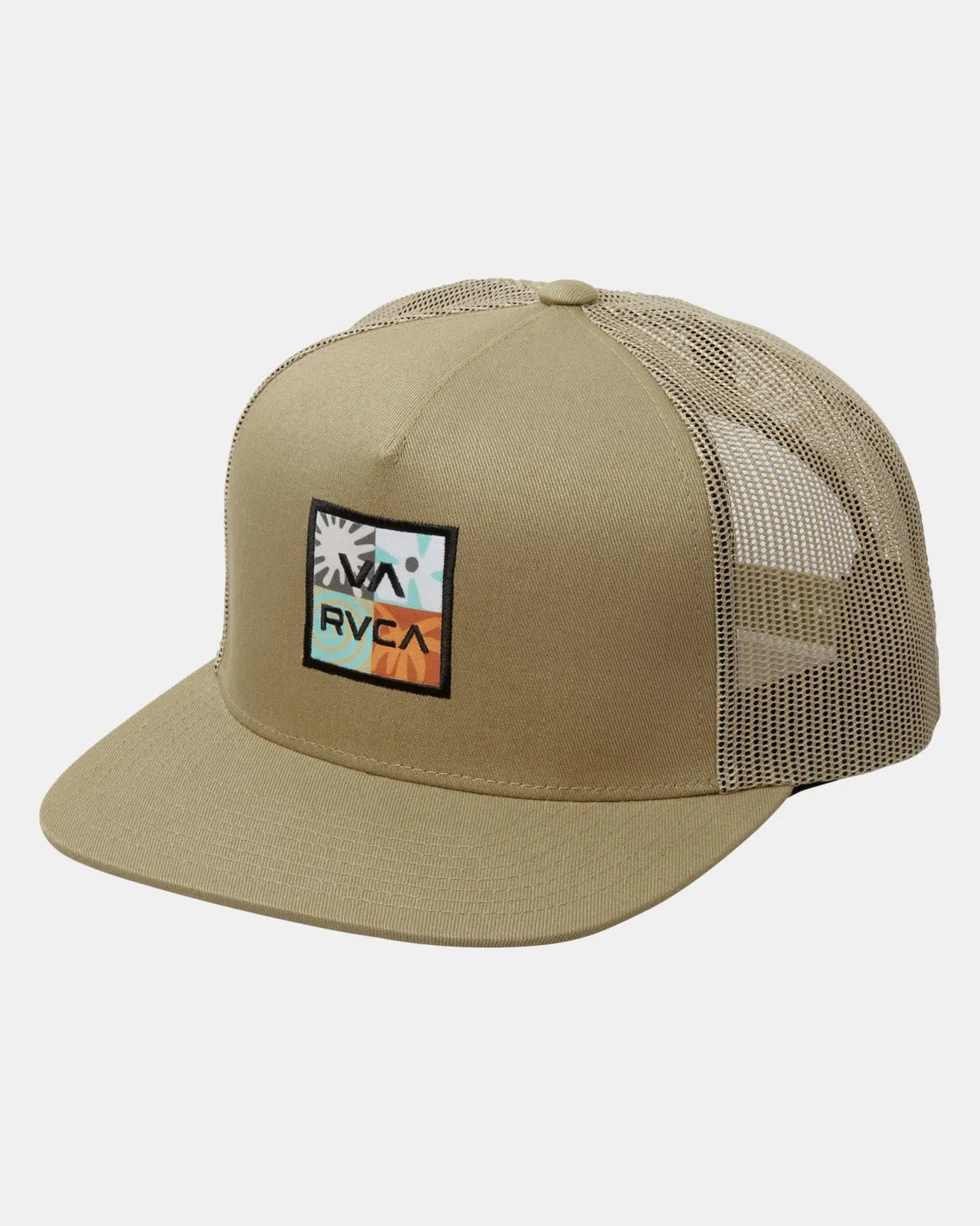 RVCA VA ALL THE WAY PRINT TRUCKER HAT Dark Khaki Online