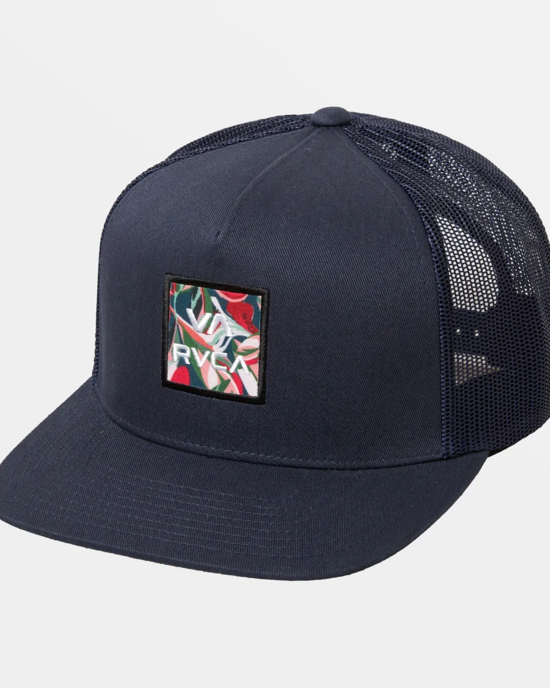 RVCA VA ALL THE WAY PRINT TRUCKER HAT Dark Denim