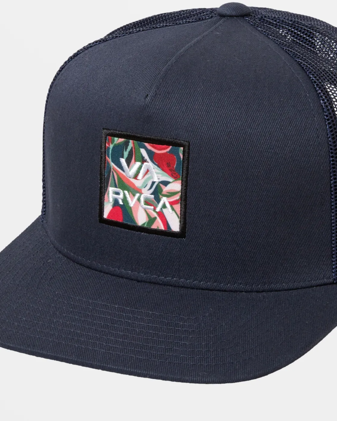 RVCA VA ALL THE WAY PRINT TRUCKER HAT Dark Denim