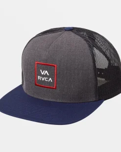 RVCA VA ALL THE WAY TRUCKER HAT Heather Charcoal/Navy