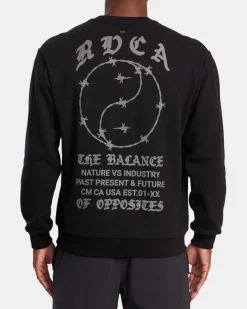 RVCA VA BARB CREW NECK SWEATSHIRT Black Hot