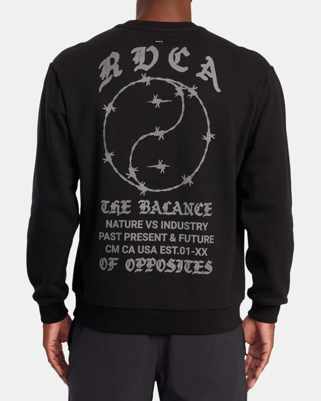 RVCA VA BARB CREW NECK SWEATSHIRT Black Hot